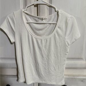 Pink Rose White Short Sleeve Tee